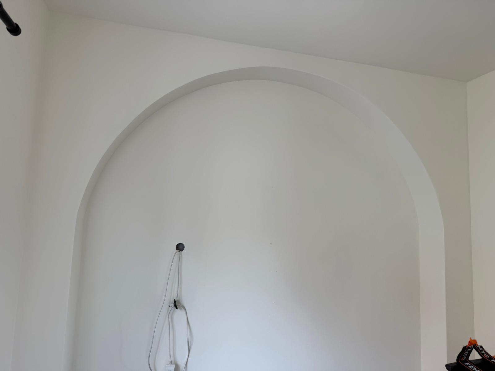 Finished arched feature wall before TV installation