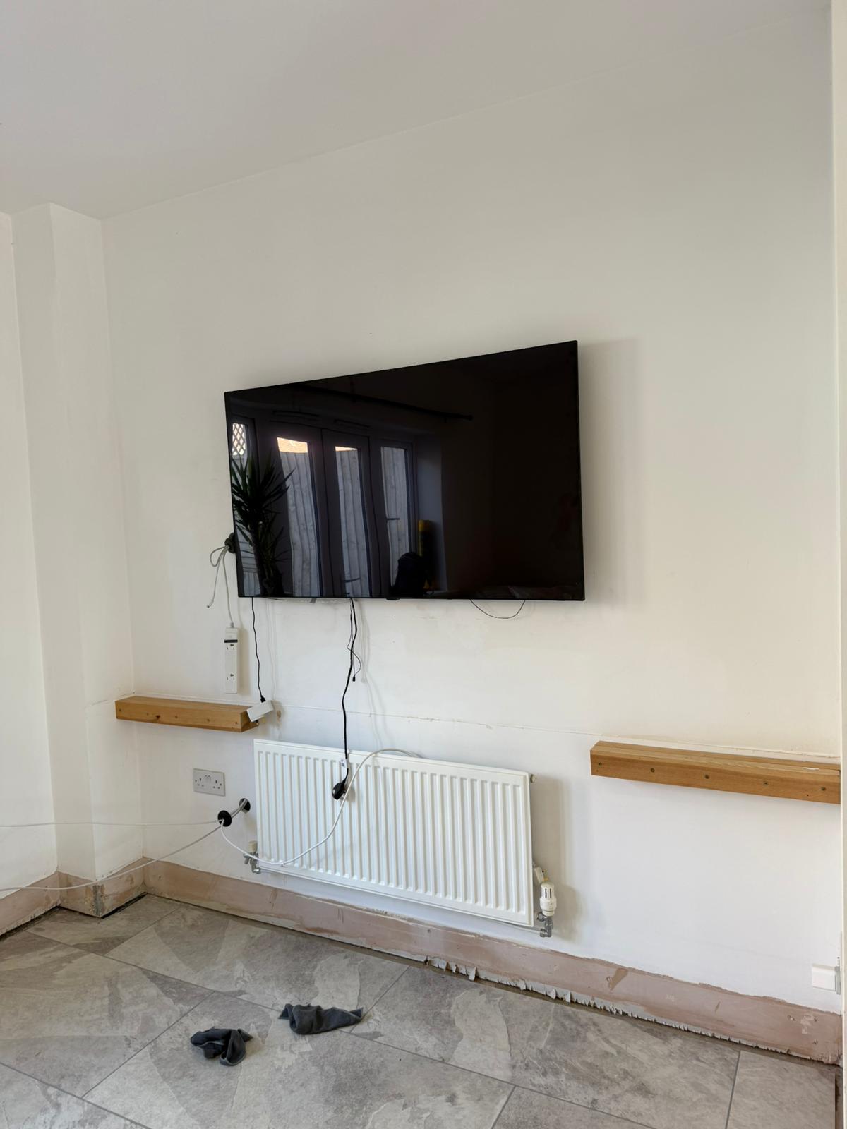 Custom arched feature wall before completion