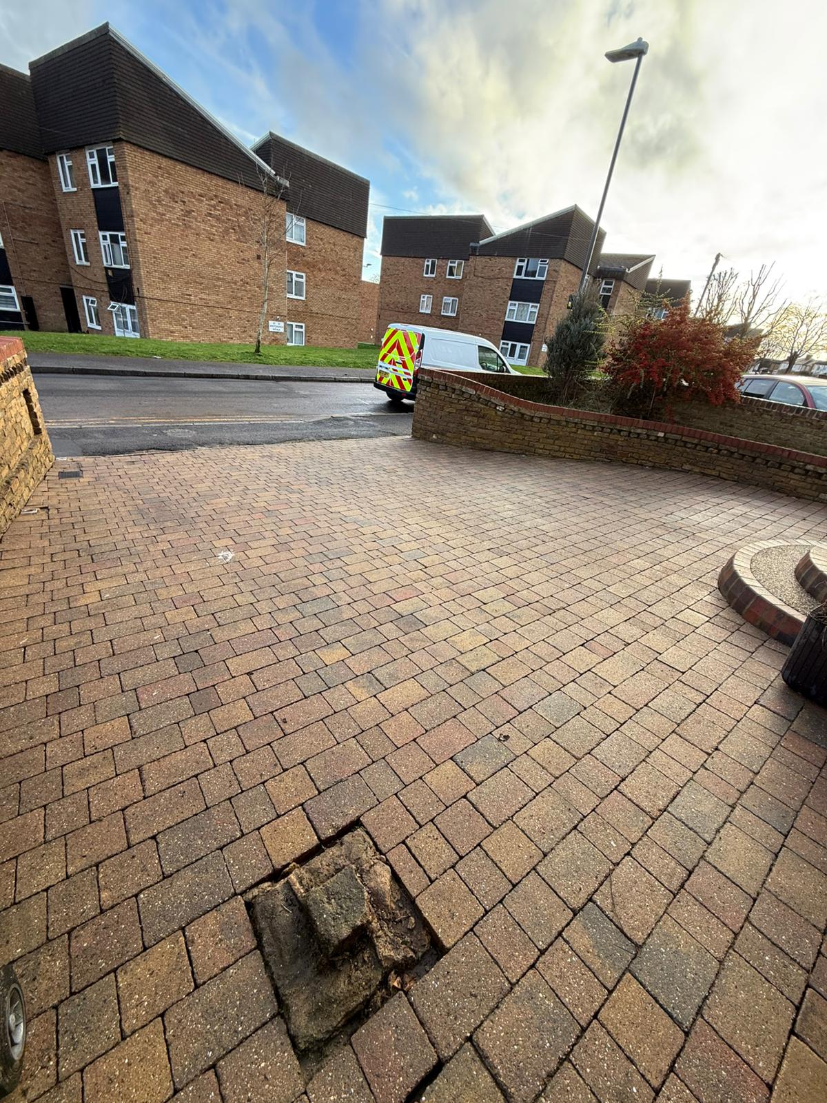 Clean block paving driveway after professional pressure washing
