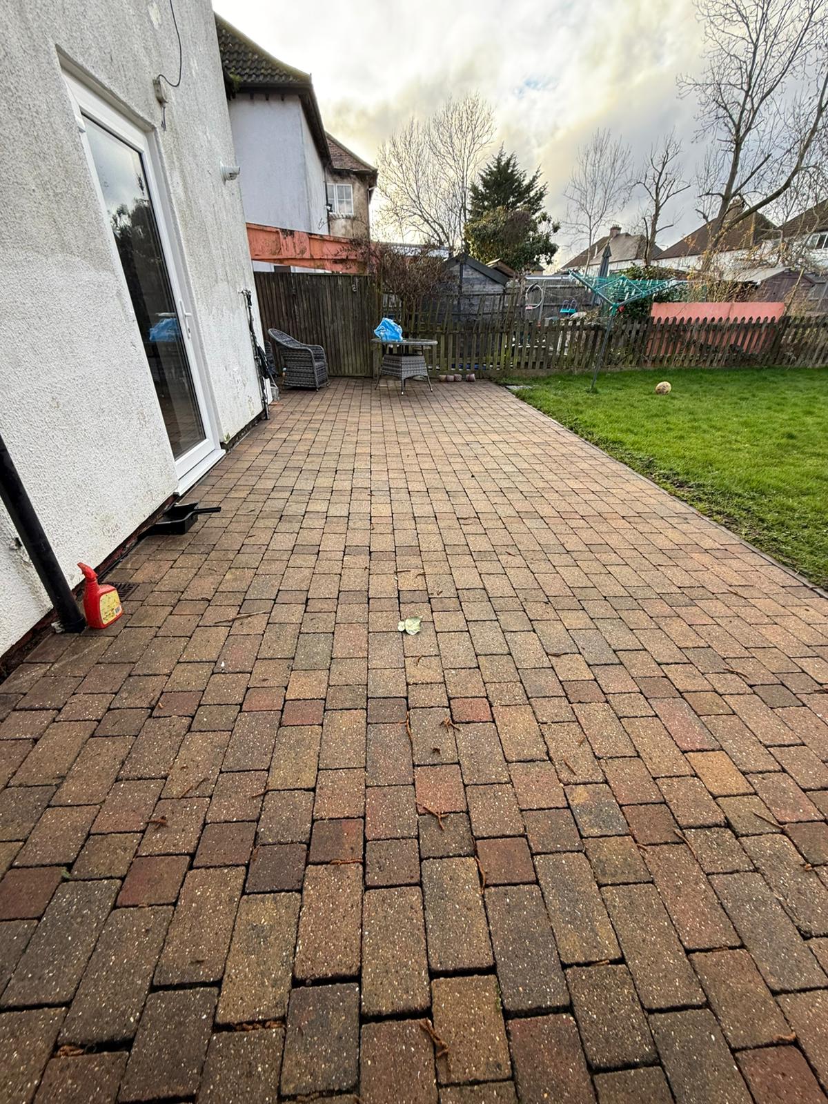 Driveway & patio pressure washing after completion